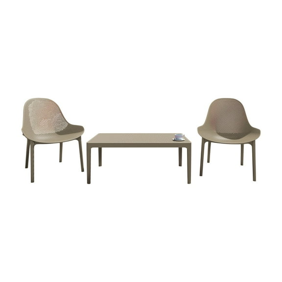 Compamia Sky Polypropylene 3 Piece Patio Conversation Set