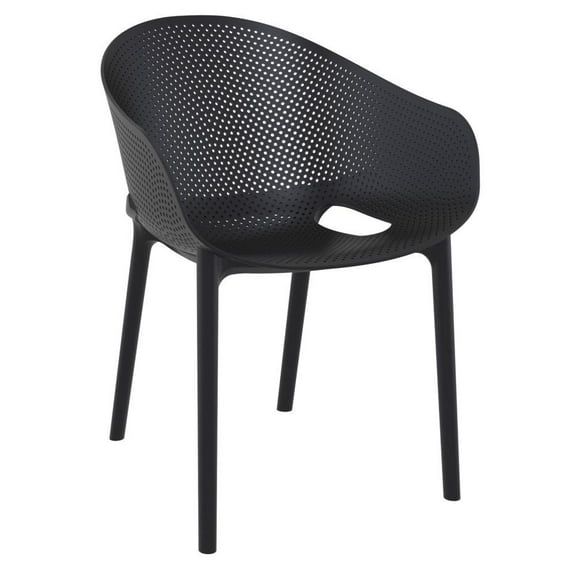 Compamia Sky Pro Stacking Dining Chair in Black finish