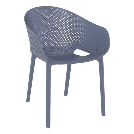 Compamia Sky Pro Stacking Dining Chair in Gray finish