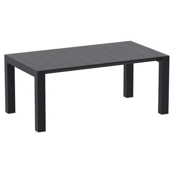 Compamia Vegas 86" Extendable Patio Dining Table in Black