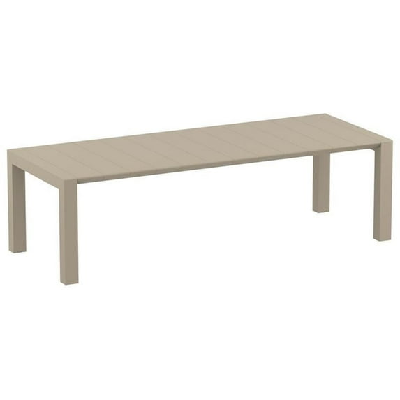 Compamia Vegas 118" Extendable Patio Dining Table in Taupe