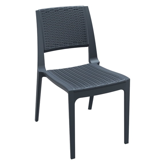 Compamia Verona Resin Wickerlook Dining Chair Dark Gray, Set of 2