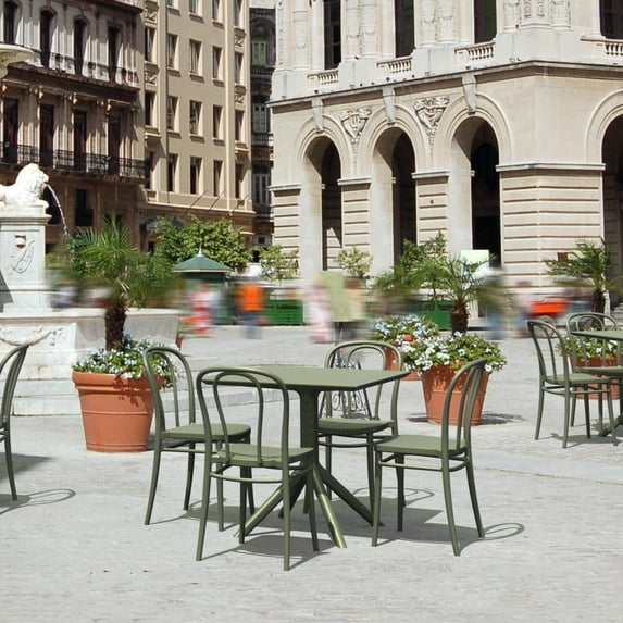 Compamia Victor Patio Dining Set with 4 Chairs in Olive Green