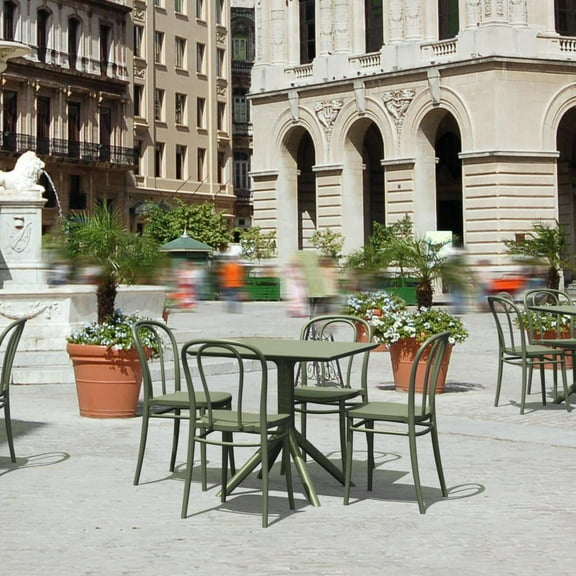 Compamia Victor Patio Dining Set with 4 Chairs in Olive Green