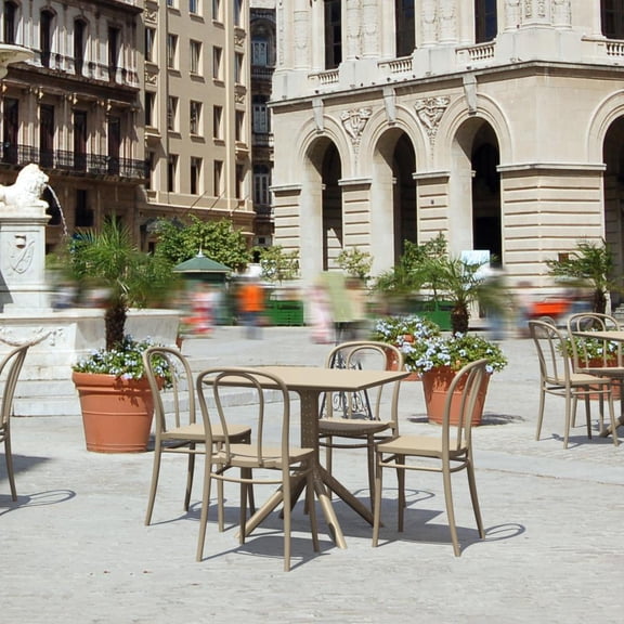 Compamia Victor Patio Dining Set with 4 Chairs in Taupe