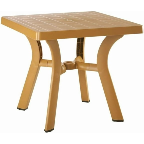 Compamia Viva 31" Resin Square Patio Dining Table in Teak Brown,  Grade