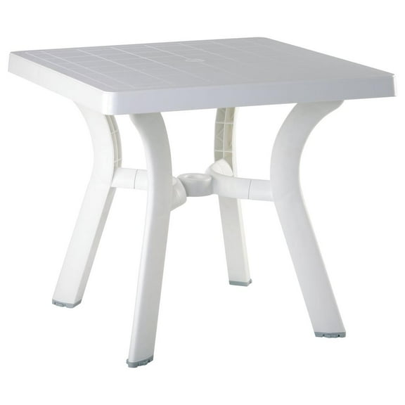 Compamia Viva 31" Resin Square Patio Dining Table in White