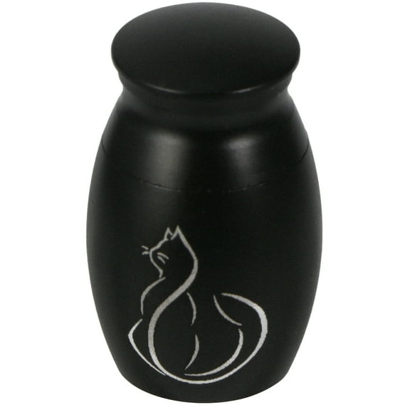 Raindrops Pet Memorial Box Pet Cinerary Urn Stainless Steel Storage for Pet Ashes Black 1Pcs