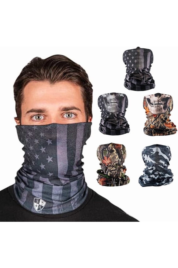 Company 5-Pack UV Face Shield | UV 30+ Multipurpose Neck Gaiter Balaclava for Adults