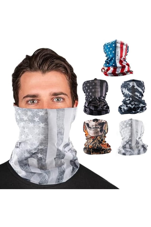 Company 5-pack Uv Face Shield | 30+ Multipurpose Neck Gaiter Balaclava For Adults Multiple Color Packs