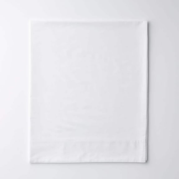 Company Cotton White Solid 300-Thread Count Cotton Percale Twin/Twin XL Flat Sheet