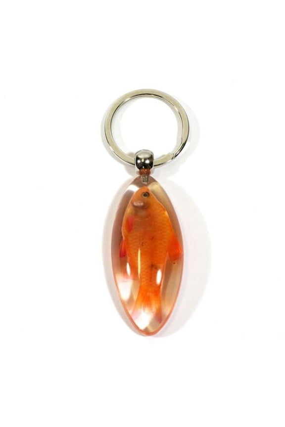 Company FIK105 Real Bug Guppy Fish Key Chain - Clear, Oval
