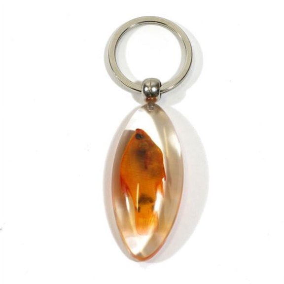 Company FIK106 Real Bug Platy Fish Key Chain - Clear, Oval