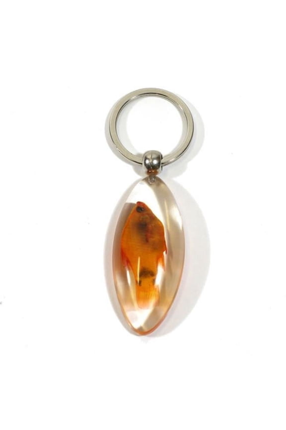 Company FIK106 Real Bug Platy Fish Key Chain - Clear, Oval