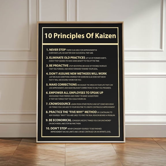 Company Growth Sign Principles Of Kaizen Motivational Posters Art Process Change Digital Poster Unframed Paper Print