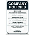 thumbnail image 1 of Company Policies Sign, Employees Break Room Decor, 24x36 Corrugated Plastic, 1 of 1