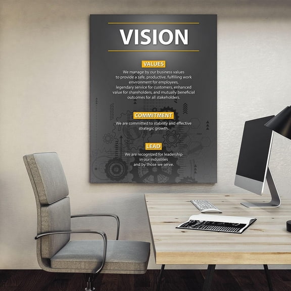 Company Vision Wall Art Corporate Values Poster Leadership Team Poster Home Decor, 16x24 UNFRAMED