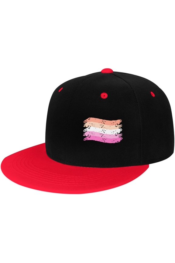 Lesbian Flag LGBT Lesbian Gifts Trucker Hat Baseball Cap Gift Women Men Dad Hat Snapback Hat Cowboy Hat White