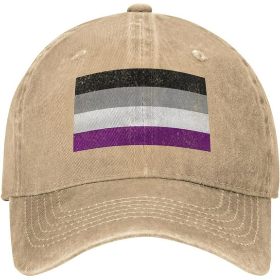 Asexual Flag LGBT Cowboy Hat Men Vintage Baseball Cap Women Trucker Hat Dad Hat Adjustable Snapback Hat Black