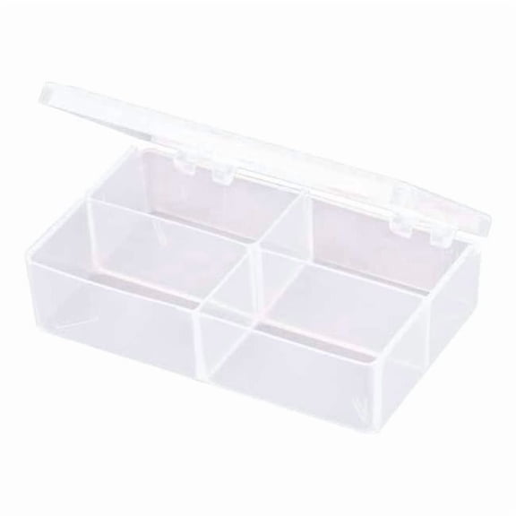 Compartment Box with 4 compartments, Plastic, 1 3/16 in H x 2-5/8 in W T221