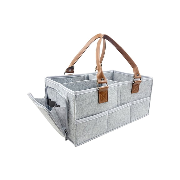 Compartment Felt Storage Organizer, Versatile Multi Grid Caddy Bag, Neat Sundry Pouch for Car Interior Space, Household Toiletry and Daily Item Sorting