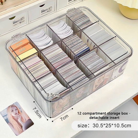 Compartment Flip Box Acrylic Transparent Display Box Blind Box Card Kpop Photocard Storage Box Photo Card Organizer