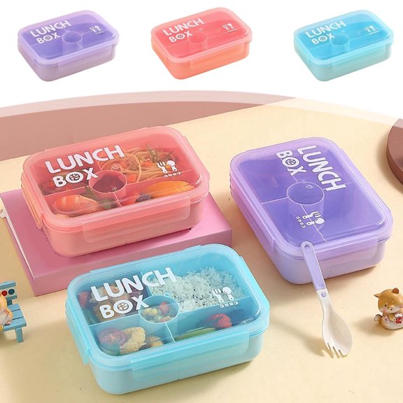 Compartment Lunch Box With Utensils – Multi-Compartment Bento, Microwave , Leakproof, Durable, Easy Open, For Office, Travel, Portion Control