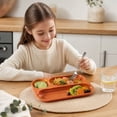 thumbnail image 1 of Compartment Serving Tray, Three Section Dinner Plate with Handles for Pasta Meat Vegetables and Side Dishes, Reusable Meal Prep Tableware for Home Kitchen Dining Parties and Gatherings, 1 of 7