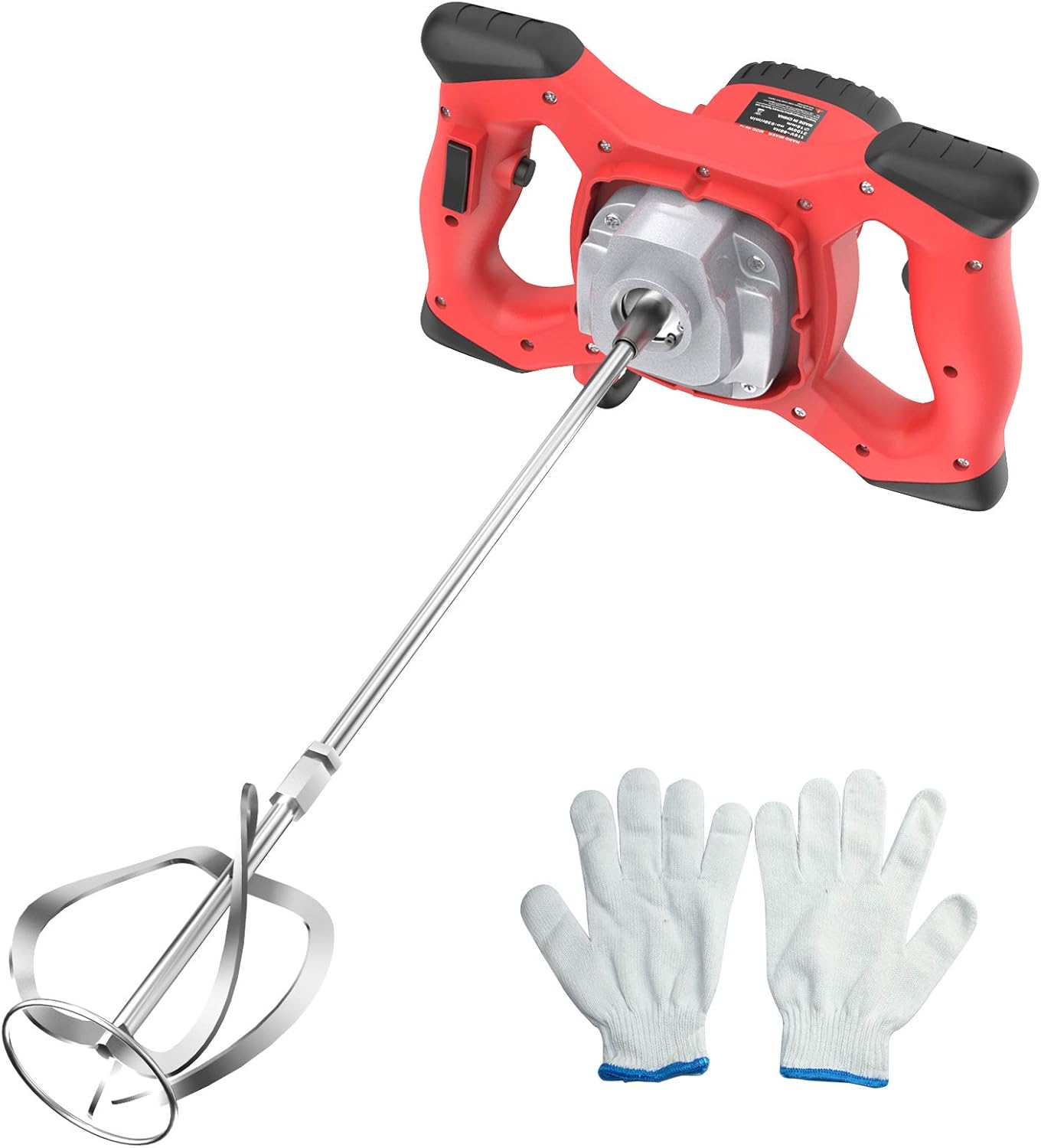 IMAYCC Cement Mixer 2100W, Portable Concrete Mixer, 110V Handheld Mud Mixer for Motar,Paint, Grout, Plaster, Thinset,Fodder Stirring Tool