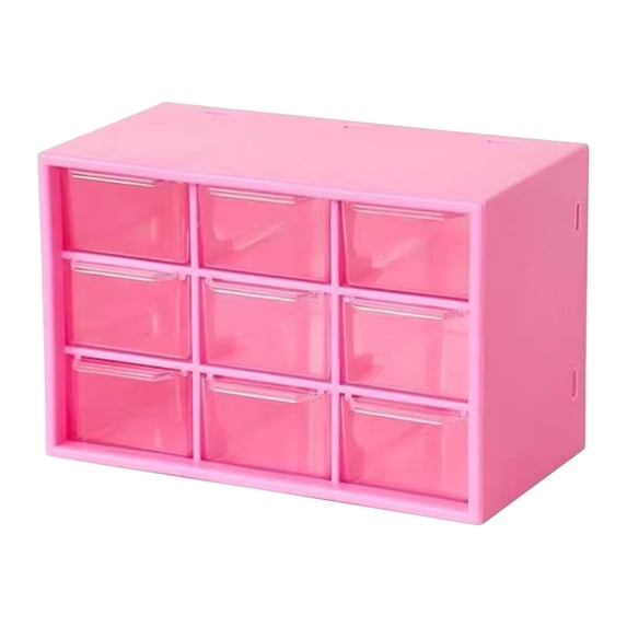 Compartment Storage Box Organizer | Desktop Drawer Style Plastic | Transparent, 17.9x9.8x11.8cm | Large Capacity Multi-Compartment for Cosmetics, Jewelry, Stationery | Space-Saving Home Office