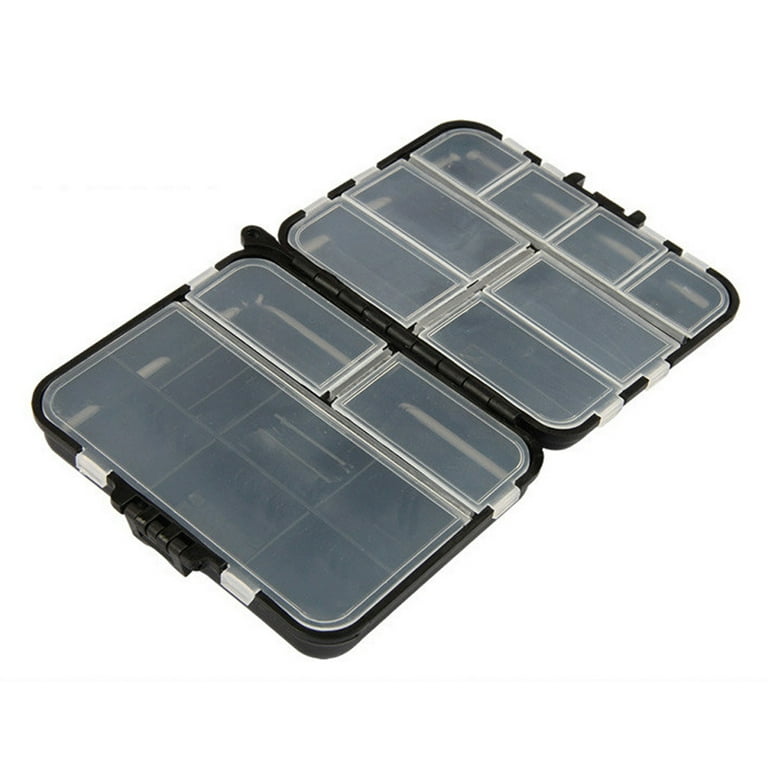 Compartments Double Sided Fishing Tackle Box Visible Hard Plastic