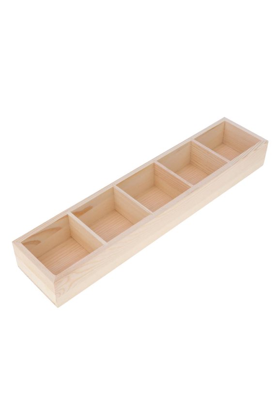 Compartments Wooden box Storage box Plant bed Organizer Card case without lid,. 5