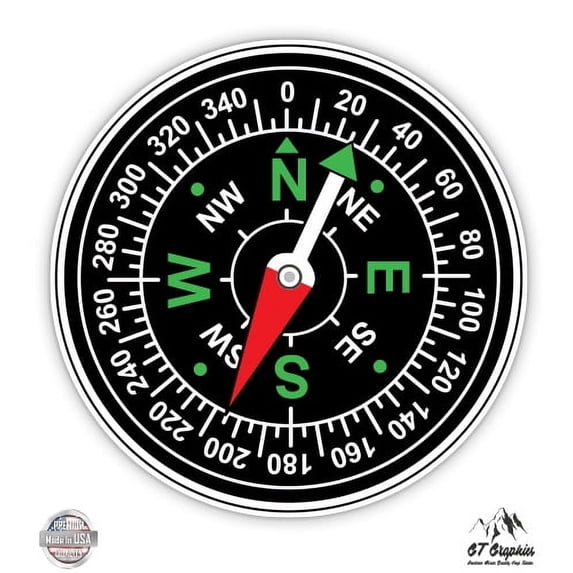 Compass - 12" Vinyl Sticker Waterproof Decal