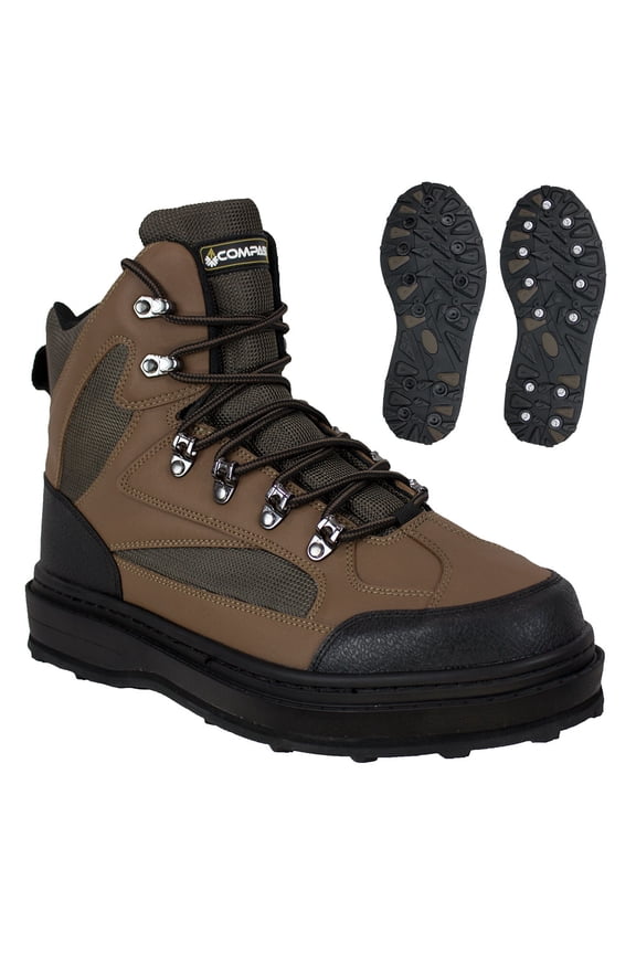 Ledges Cleated Sole Wading Shoes (Studs Included) - Coffee - 13