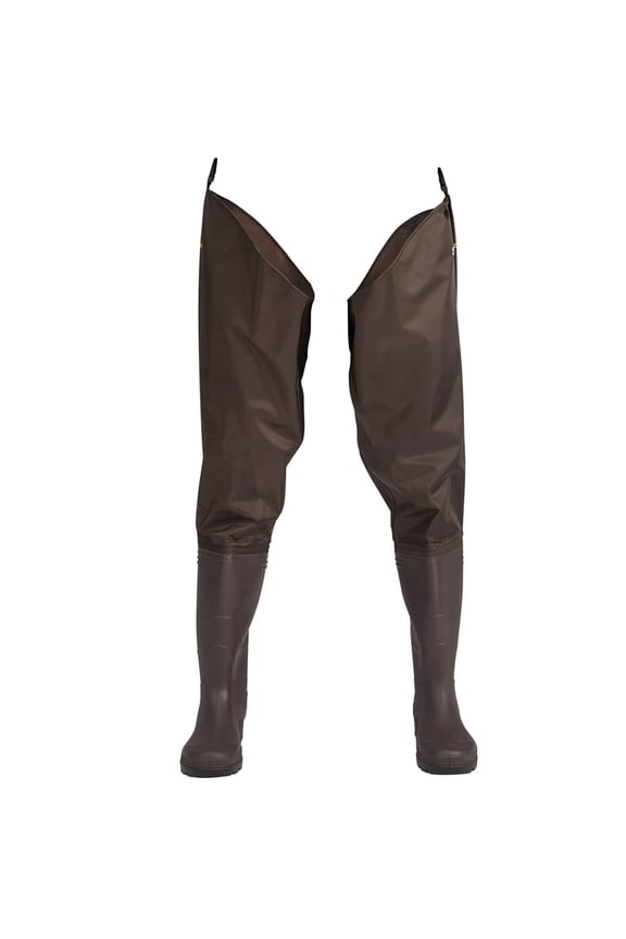 Windward Felt Sole PVC Hipper Boots Dark Brown Size 8