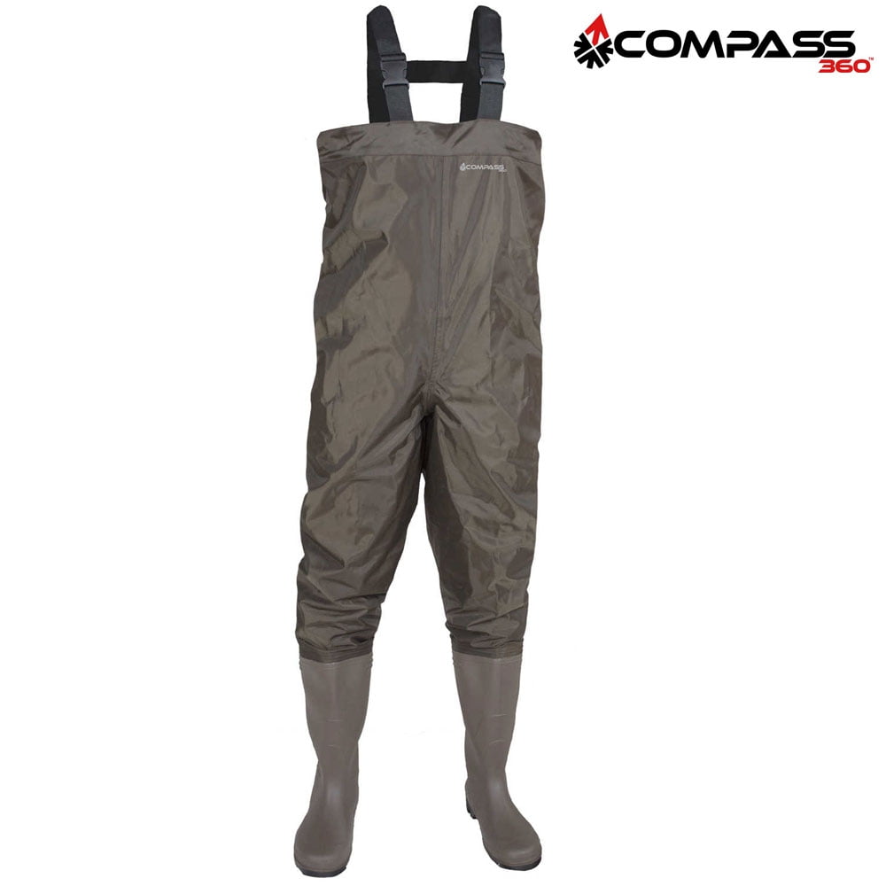 Compass 360 Windward PVC Cleated Chest Waders (12) Stone