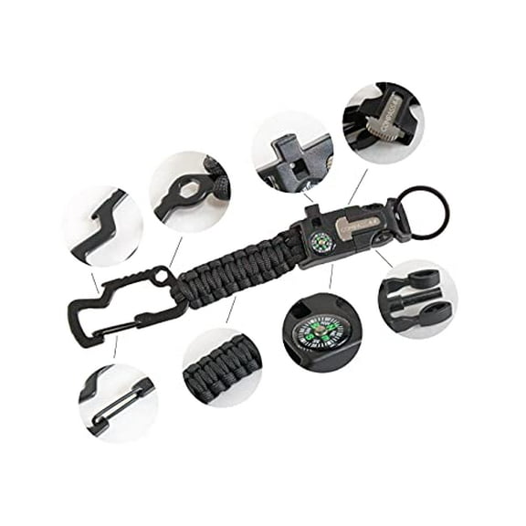 Compass 44 Tactical Keychain 8-in-1 multitool for camping, hiking, outdoor activties