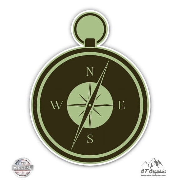 Compass - 8" Vinyl Sticker - For Car Laptop I-Pad - Waterproof Decal