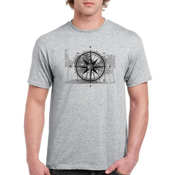 Compass And Palms T-Shirt Men -Smartprints Designs, Male 4X-Large
