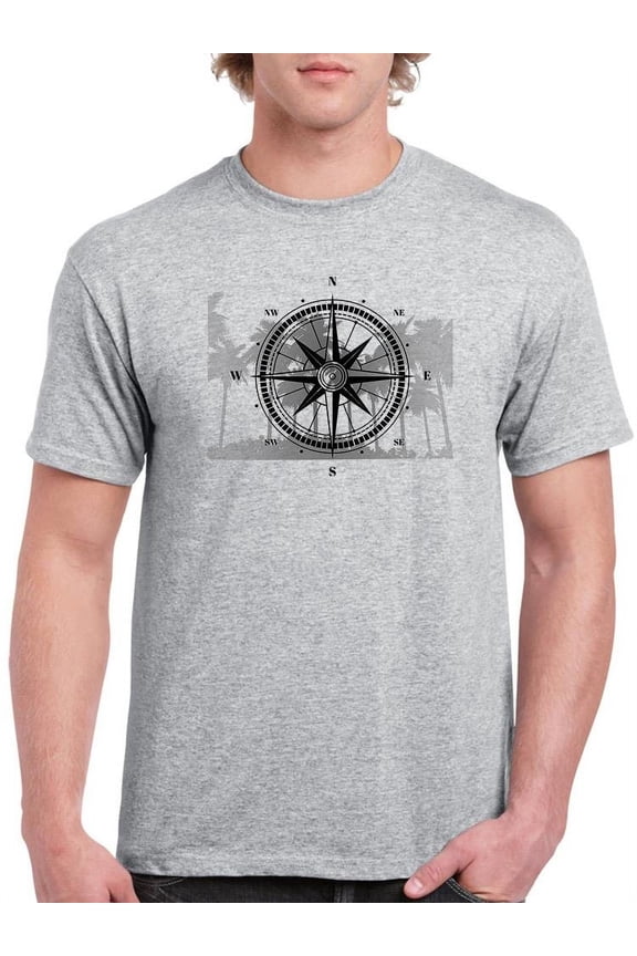 Compass And Palms T-Shirt Men -Smartprints Designs, Male Medium