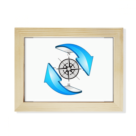 Compass Around North South Desktop Photo Frame Picture Art Decoration Painting 6x8 inch