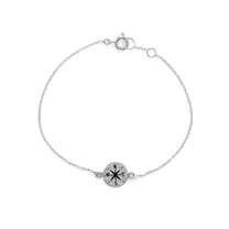 Compass Bracelet with Hammered Finish Adjustable Length Sterling Silver Compass Bracelet with Hammered Finish Adjustable Length Sterling Silver