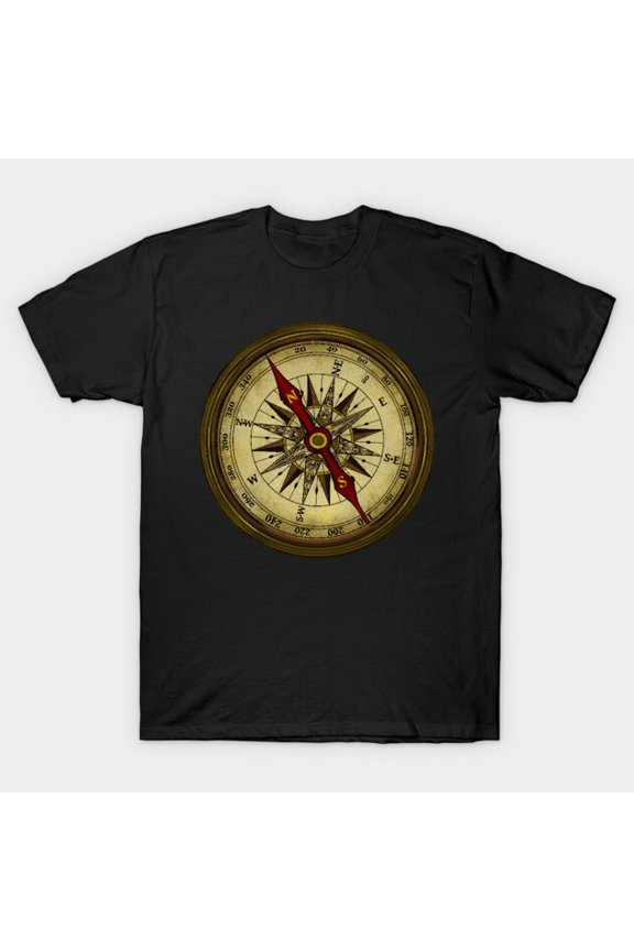 Compass Cardinal Directions Navigation Scouting Cartography Badging Unisex T-Shirt, up to size 3XL.