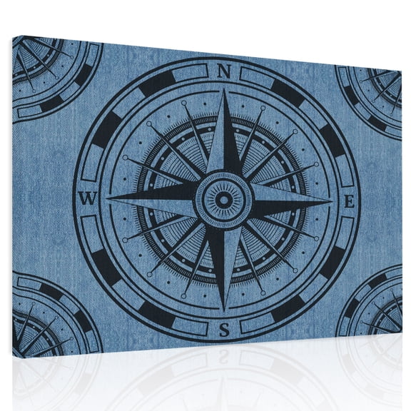 Compass Circle Canvas Print Wall Art, Dot Abstract Geometric Wall Decor Modern Artwork Paintings Pictures for Living Room Framed and Stretched Ready to Hang, 20" x 24"
