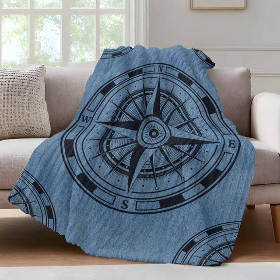 Compass Circle Throw Blanket for Couch Dot Abstract Geometric Soft and Warm Flannel 3D Striped Fluffy Fuzzy Fleece Blanket Lightweight Throw for Bed, Sofa 30 x 40 Inches