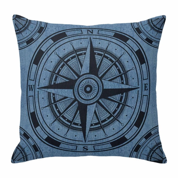 Compass Circle Throw Pillow Cover Dot Abstract Geometric Cotton Linen Cushion Cover Throw Pillow Case with Invisible Zipper for Couch Sofa Bed Chair Car 18x18 Inch
