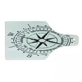 thumbnail image 1 of Compass Cutting Board, Monochrome Windrose Simplistic Design Direction Navigation Prehistoric, Tempered Glass Cutting and Serving Board, Wine Bottle Shape, Charcoal Grey and White, by Ambesonne, 1 of 1