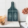 thumbnail image 1 of Compass Cutting Board, White Compasses Navy Blue Background Navigation Sailing Themed Art, Decorative Tempered Glass Cutting and Serving Board, Wine Bottle Shape, Navy Blue and White, by Ambesonne, 1 of 5
