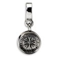 thumbnail image 1 of Compass Dangle Charm .925 Sterling Silver Antique Finish Reflection Beads, 1 of 4
