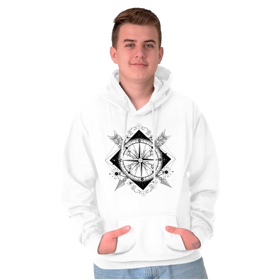 Compass Diamond Symbolic Spiritual Hoodie Sweatshirt Women Men Brisco Brands L